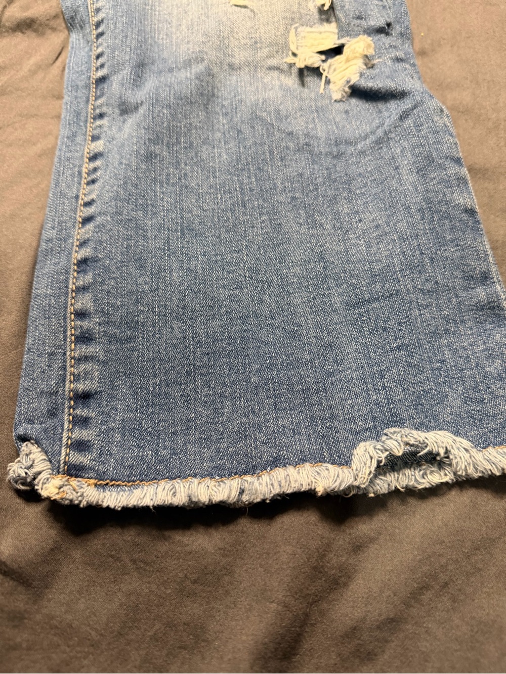 Maurices Light Blue Ripped Cropped Jeans with Frayed Hem - Picture 6 of 9